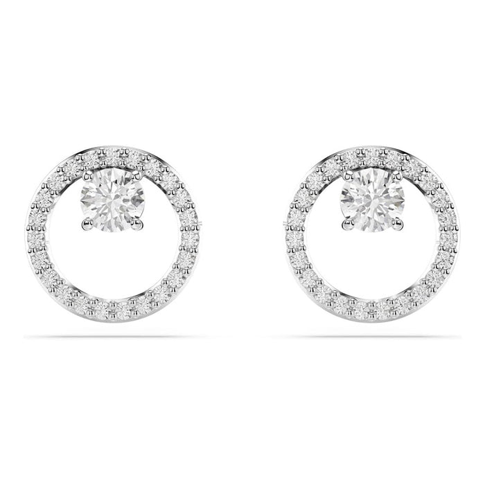Swarovski Women's White Constella Crystal on a Rhodium Finish Jewelry Collection Stud Earrings - 5692262