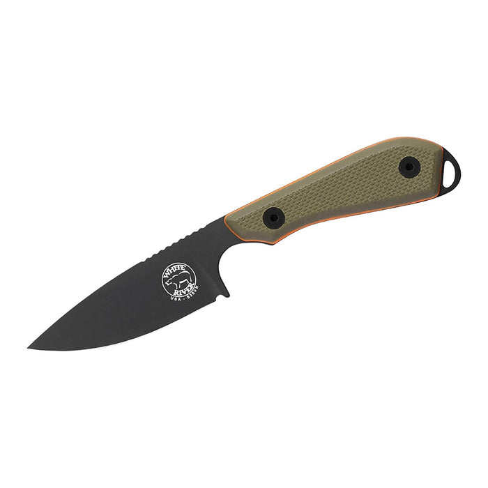 White River Green Fiberglass G-10 Handle Black Knives Drop Point CPM S35VN Black PVD Blade Knife - WRM1-TGO-CBI