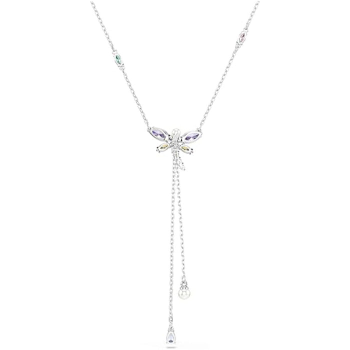 Swarovski Women's Multicolor Crystal Mixed Cut In Rhodium Plated Ariana Grande x Y Dragonfly Pendant Necklace - 5749183