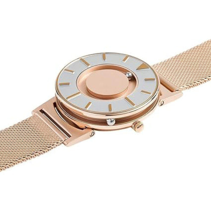 Eone Unisex Silver Dial Rose Gold Stainless Steel Band Analog Bradley Classic Swiss Quartz Watch - BR-RO-GLD