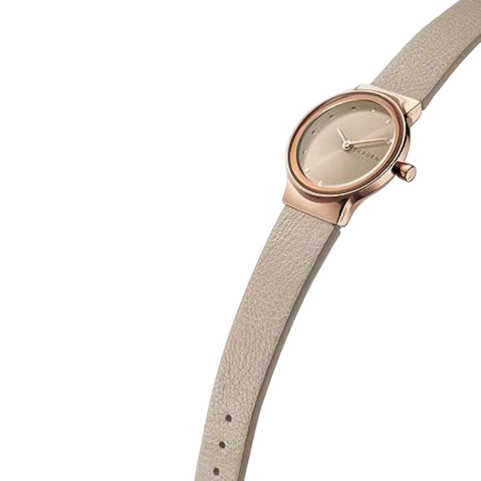 Skagen Freja Lille Women's Gray Dial Gray Leather Band Analog Quartz Two-Hand Watch - SKW3005