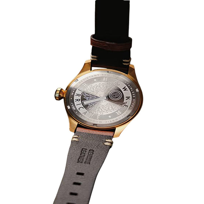 AVI-8 Men's Green Dial Brown Leather Band Hawker Hurricane Clowes Japanese Automatic Pilot Watch - AV-4097-04