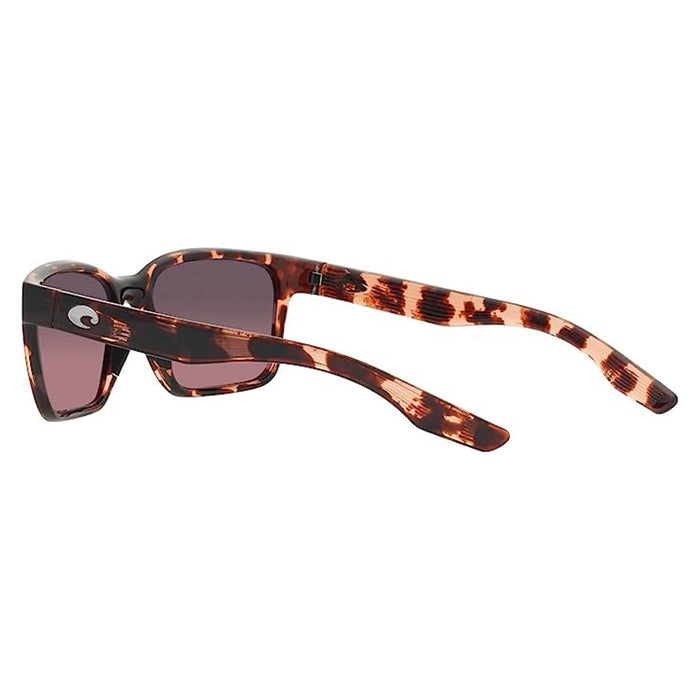 Costa Del Mar Women's Coral Tortoise Frame Rose Gradient Lens Polarized Palmas Rectangular Sunglasses - 06S9081-908108-57