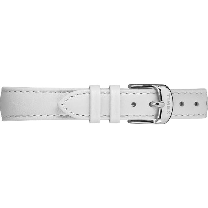 Timex Women's White Dial Leather Band Analog Crystal Bloom Swarovski Accent Quartz Watch - TW2R668