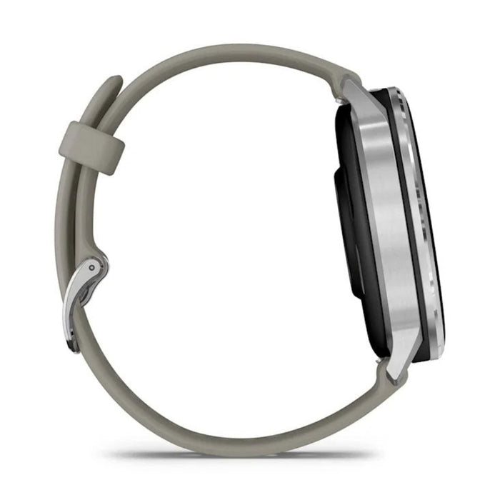 Garmin Venu® 4 - 45mm Unisex Silver With Silver Gray Silicone Band Bright And Colorful Display Built-in Flashlight 12 Days Of Battery Life Advanced Health And Fitness GPS Smartwatch - 010-03014-01