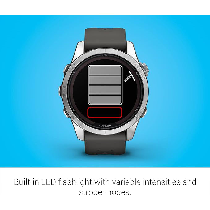 Garmin fenix 7S Built-in Flashlight Solar Charging Capability Graphite Pro Solar Multisport GPS Smartwatch - 010-02776-00