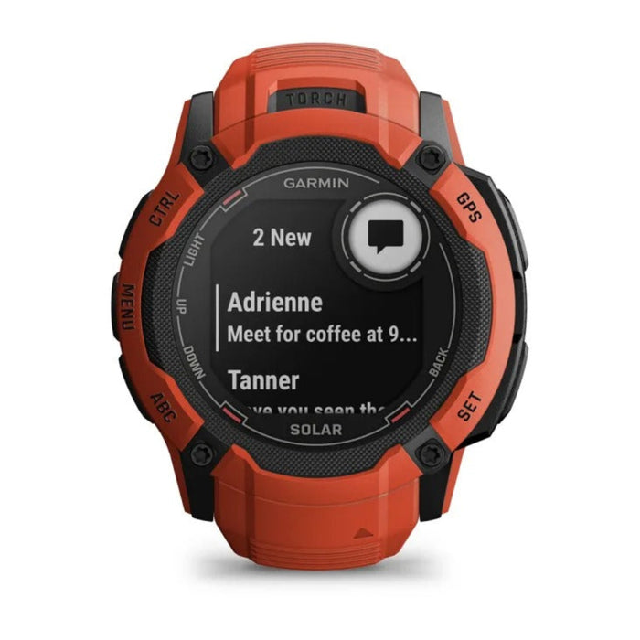 Garmin Instinct 2X Flame Red Built-in Flashlight Solar Charging Capability Multi-Band GNSS Rugged GPS Smartwatch - 010-02805-11