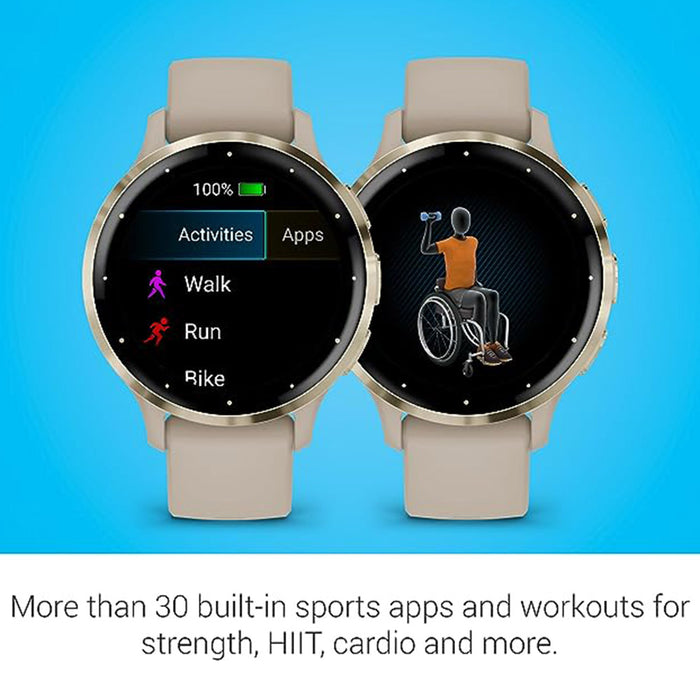 Garmin Venu 3S French Gray AMOLED Display Advanced Health and Fitness Features Up to 10 Days of Battery GPS Smartwatch - 010-02785-02