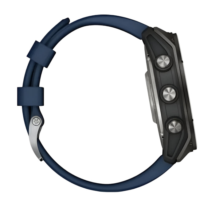 Garmin® quatix® 8 47 MM Unisex Blue Bright AMOLED Display Chartplotter Controls Built-in Flashlight 24/7 Health & Wellness Features Marine GPS Smartwatch - 010-02904-50