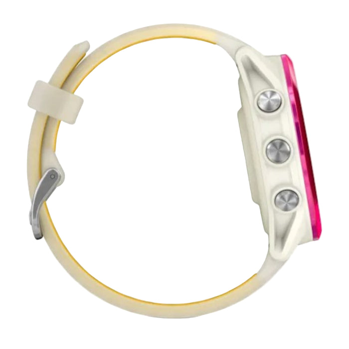 Garmin® Forerunner® 570 42 MM Unisex Raspberry Aluminum With Translucent Bone/Mango Band AMOLED Display Training And Recovery Features Advanced GPS Running And Triathlon Smartwatch - 010-02970-02