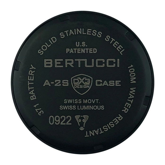 Bertucci A-2s Men's Vintage Black Dial Black Nylon Band Analog Swiss Quartz Watch - 11509