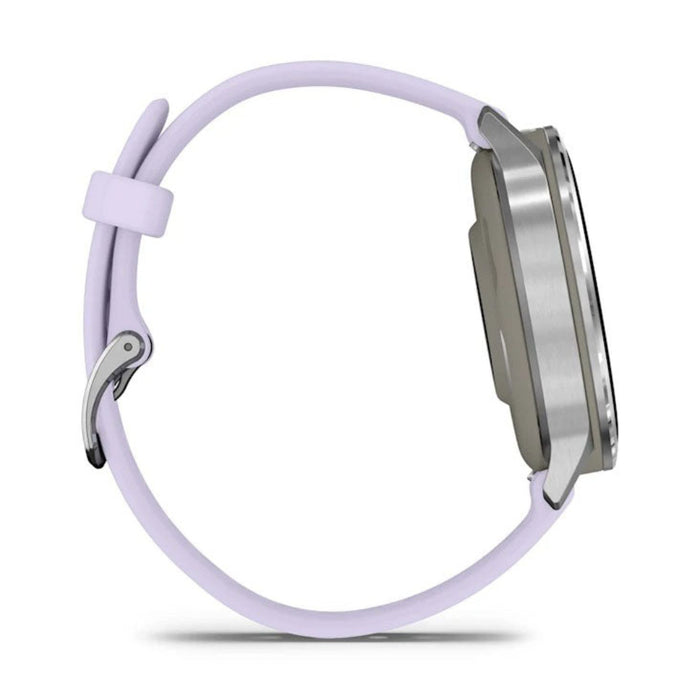 Garmin Venu® 4 - 41mm Unisex Silver With Periwinkle Silicone Band Bright And Colorful Display Built-in Flashlight 10 Days Of Battery Life Advanced Health And Fitness GPS Smartwatch - 010-03013-01