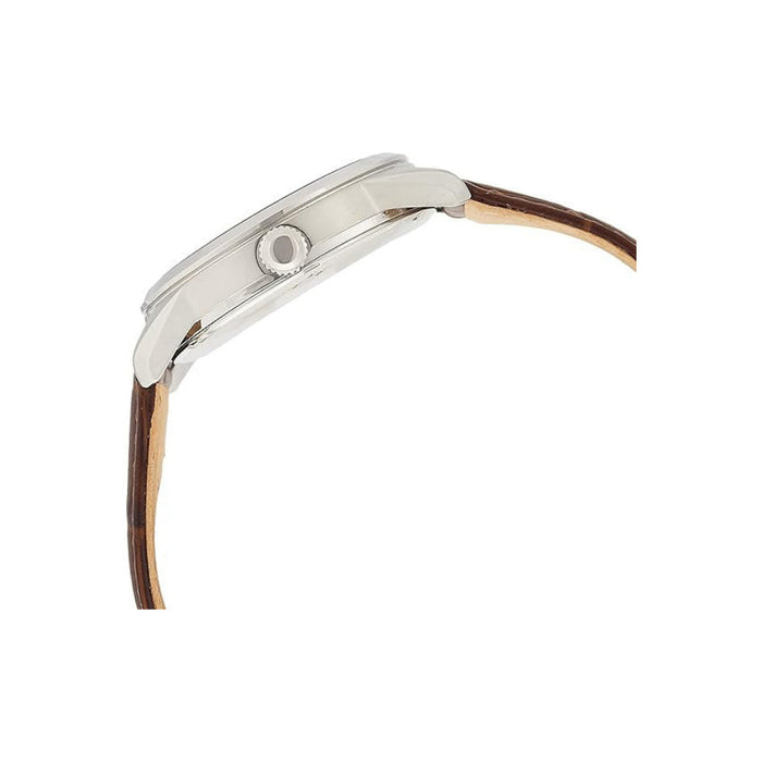 Seiko Men's Green Dial Brown Leather Band Analog Japanese Quartz Watch - SNE529