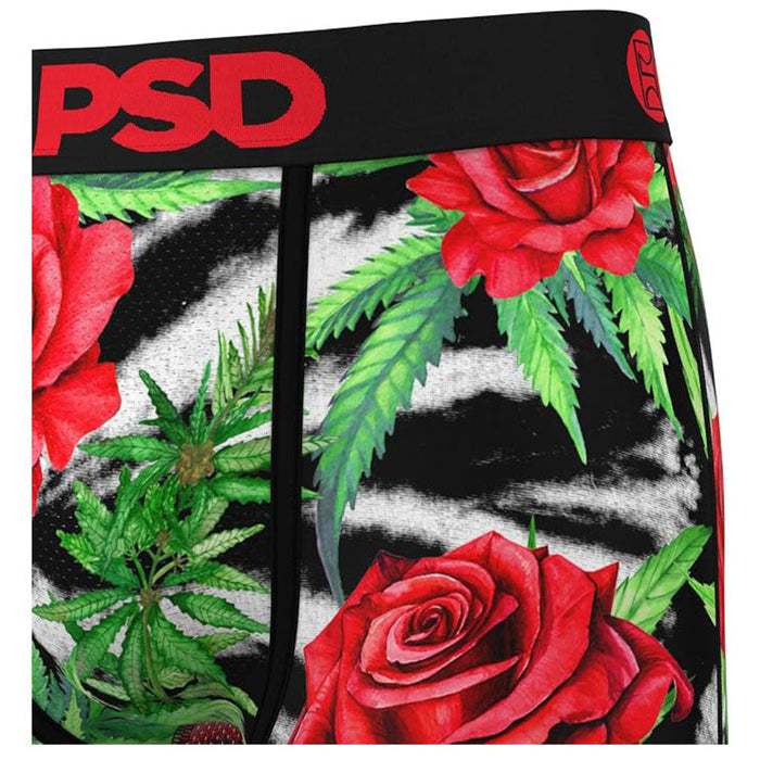PSD Men's Multicolor Red Rose Buds Boxer Brief Large Underwear - 224180036-MUL-L
