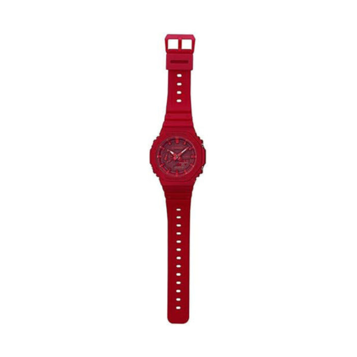 Casio Men's Red Dial Red Resin Band Analog G-Shock Quartz Watch - GA-2100-4ADR