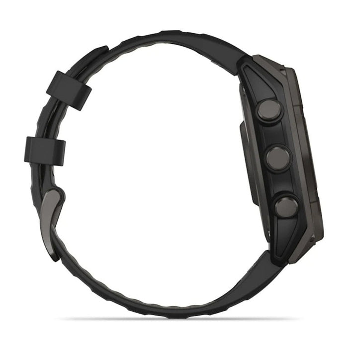 Garmin fēnix 8 Unisex Carbon Gray DLC Titanium with Pebble Gray Band Solar Amoled Sapphire Long-Lasting Battery Life Dive-Rated Built-in LED Flashlight 47 Millimeters Premium Multisport GPS Smartwatch - 010-02906-10