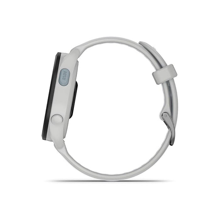 Garmin Unisex Whitestone Forerunner 165 Music Colorful AMOLED Display Training Metrics and Recovery Insights Music on Your Wrist Running Smartwatch - 010-02863-31