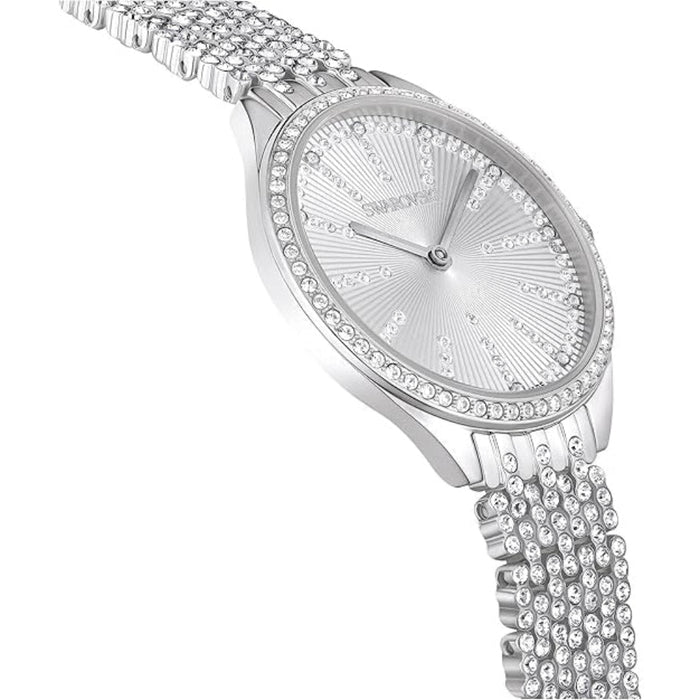 Swarovski Women's Silver Dial Silver Metal Band Analog Swiss Quartz Watch - 5644062