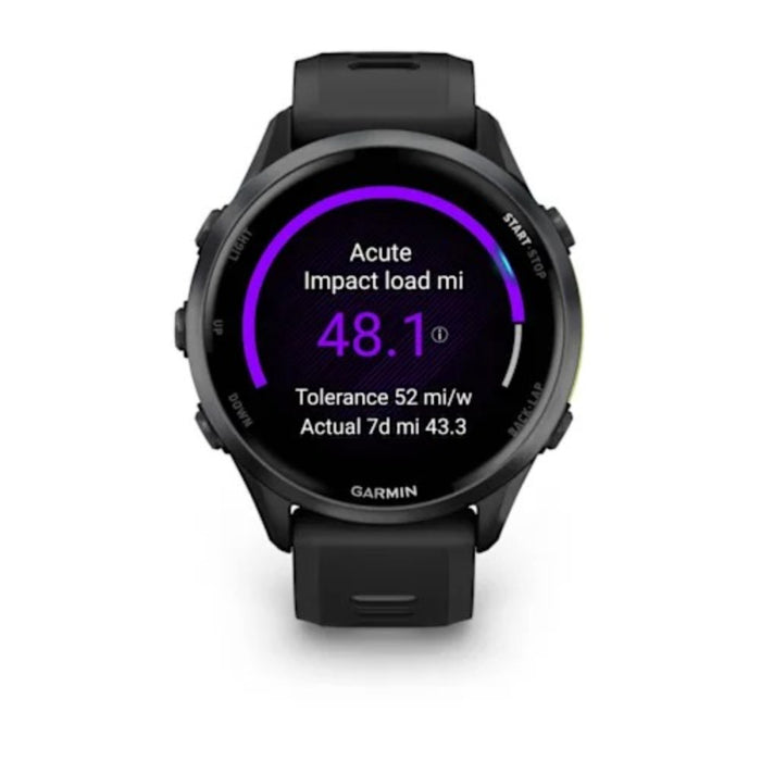 Garmin® Forerunner® 970 Unisex Carbon Gray DLC Titanium With Black Case And Black/Translucent Whitestone Band AMOLED Display Built-in LED Flashlight Premium GPS Running And Triathlon Smartwatch - 010-02969-00
