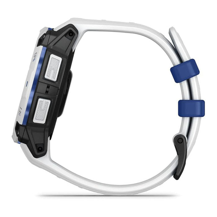 Garmin Instinct® 3 – 45 mm Unisex Whitestone With Whitestone/Bolt Blue Silicone Band Built-in Flashlight Supernova Collection Limited Edition Color Solar Rugged Outdoor GPS Smartwatch - 010-02934-03