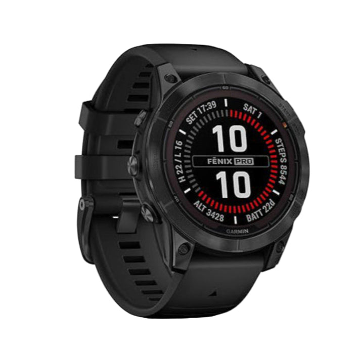 Garmin fēnix 7 Pro Men's Black Built-in Flashlight Solar Charging Capability Solar Edition (No Wi-Fi) Multisport GPS Smartwatch - 010-02777-02