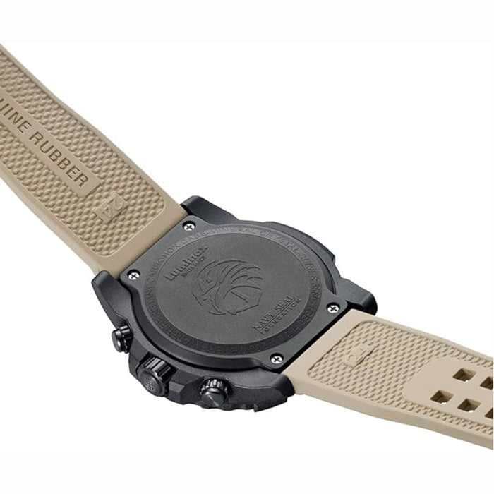 Luminox Men's Black Dial Beige Rubber Band Analog Swiss Quartz Watch - XS.3590.NSF