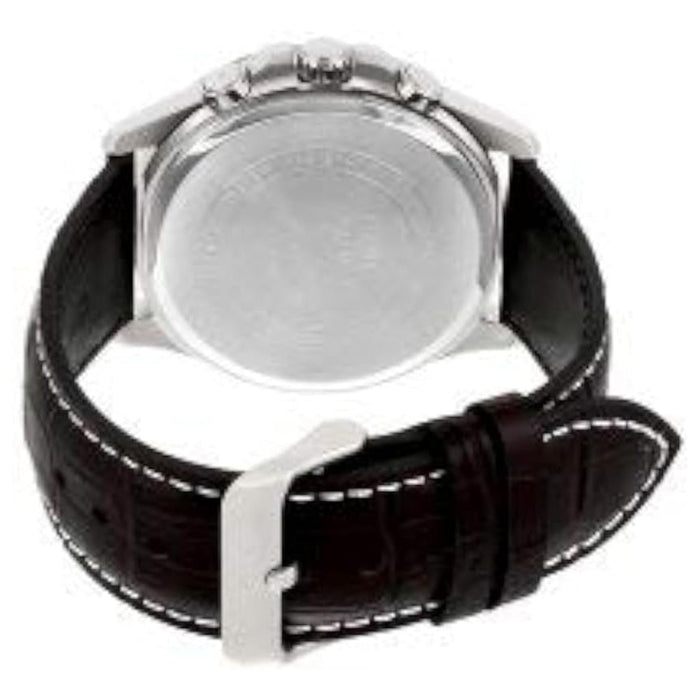 Casio Men's White Dial Brown Leather Band Analog Quartz Watch - MTP-1374L-7AVDF