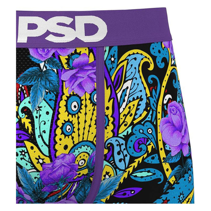 PSD Men's Multicolor Violet Paisley Boxer Briefs Small Underwear - 324180073-MUL-S