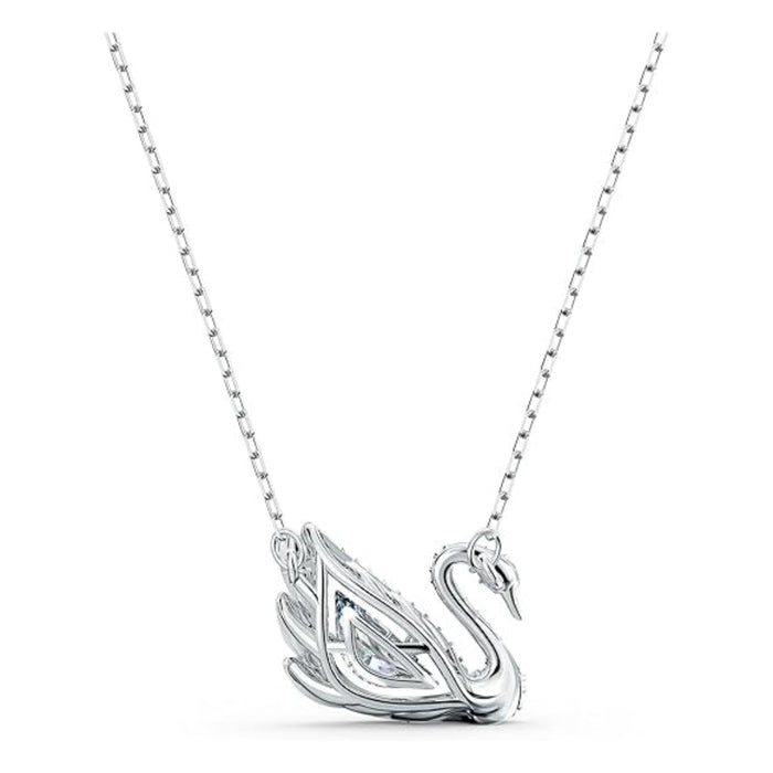 Swarovski Women's Clear Crystals On A Rhodium Finish Setting Iconic Swan Pendant Necklace - 5514421