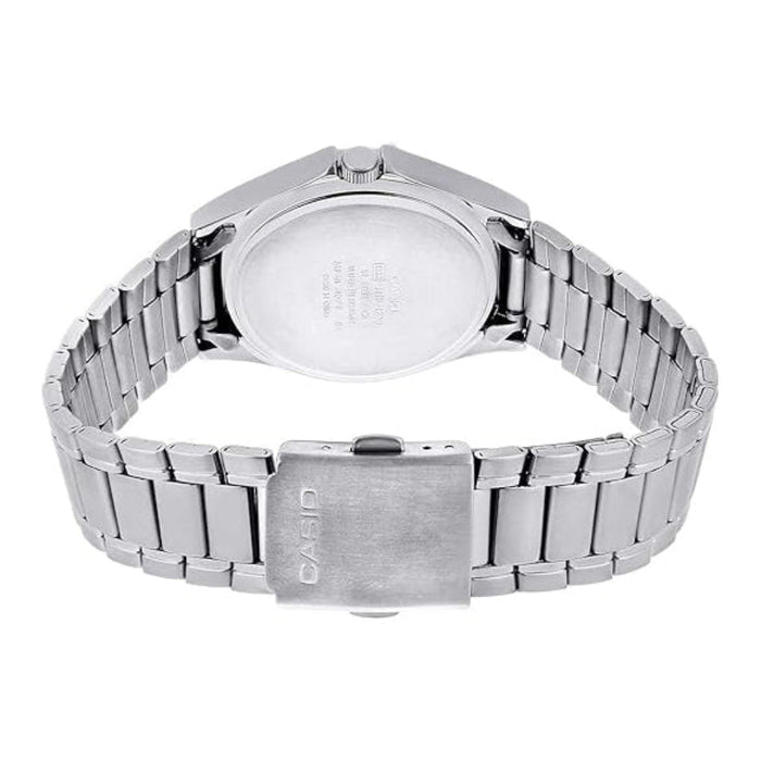 Casio Men's Silver Dial Silver Stainless Steel Band Analog Japanese Quartz Watch - MTP-1239D-7ADF