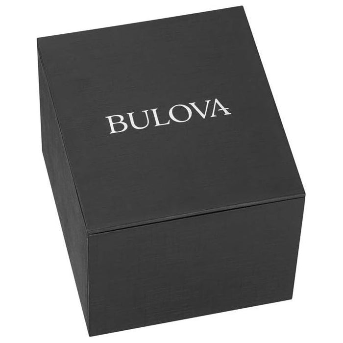 Bulova Men's White Dial Gold-Tone Stainless Steel Band Analog Quartz Watch - 97C109