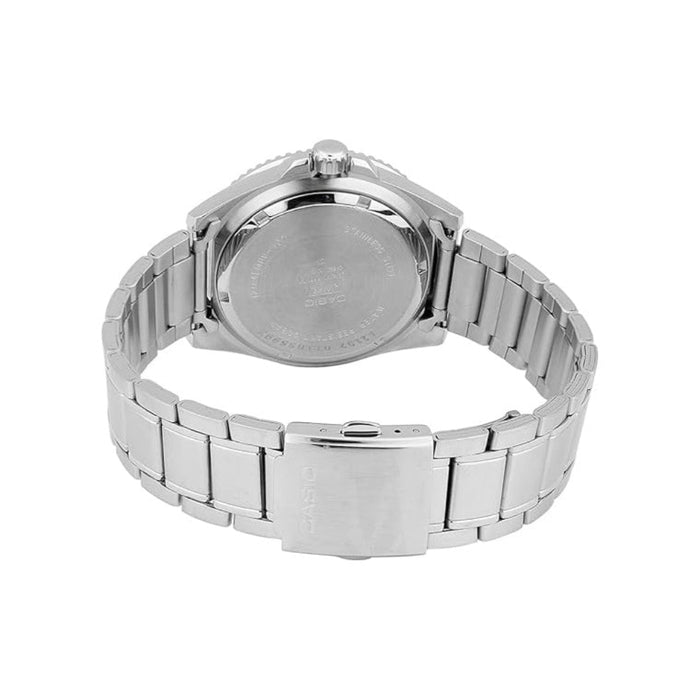 Casio Men's Black Dial Silver Stainless Steel Band Analog Quartz Watch - MDV-107D-1A1VDF