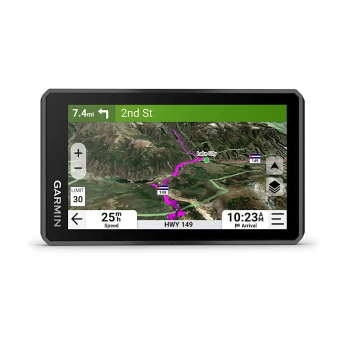 Garmin Unisex Black Lean Angles Custom Route Planning Adventurous Navigation Group Rides Garmin Performance Package Plan Option for Drag Racing Timer and Lap time Review 7-inch Rugged Motorcycle GPS - 010-03862-00