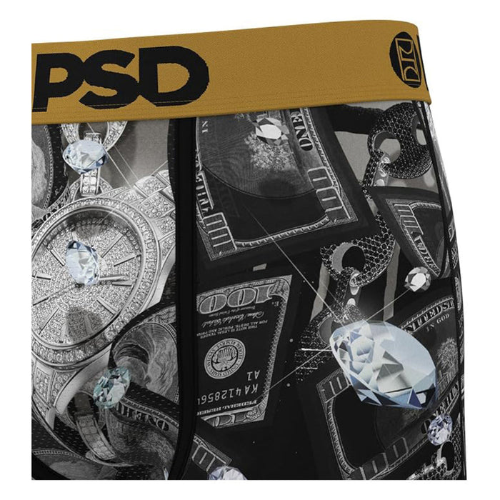 PSD Men's Multicolor Silver Bands Mid Length Boxer Briefs Medium Underwear - 425180128-MUL-M