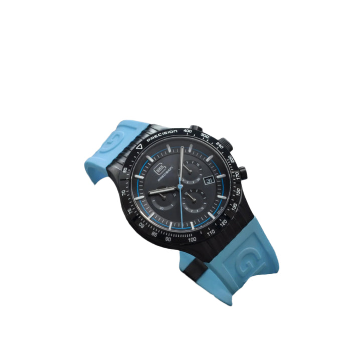 Glock Unisex Black Dial Blue silicone rubber Band Chronograph Swiss Quartz Watch - GW-34-2-24