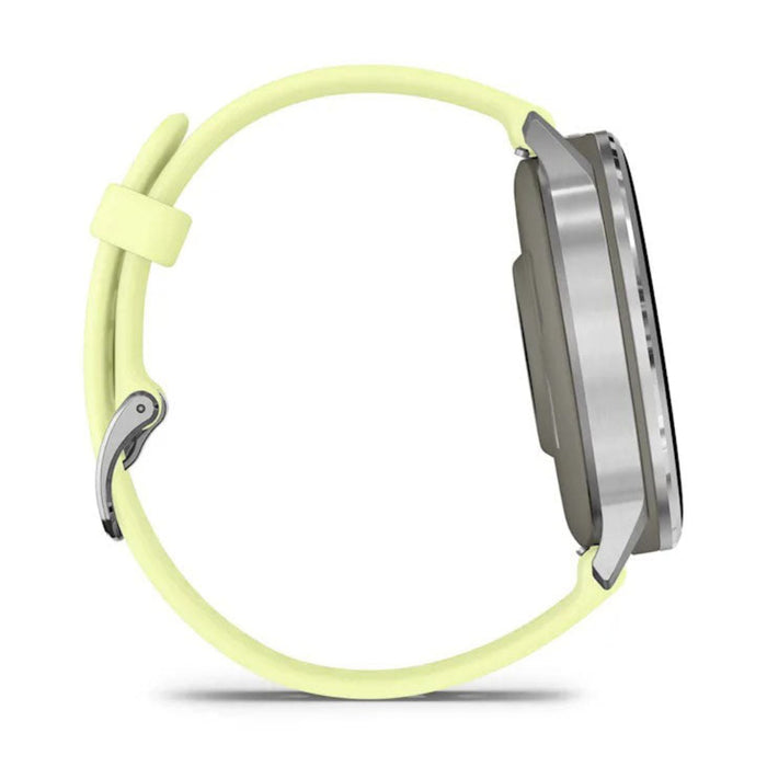 Garmin Venu® 4 - 45mm Unisex Silver With Citron Silicone Band Bright And Colorful Display Built-in Flashlight 12 Days Of Battery Life Advanced Health And Fitness GPS Smartwatch - 010-03014-02