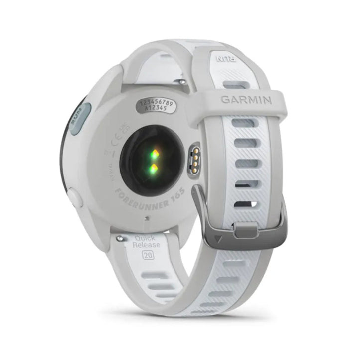 Garmin Unisex Whitestone Forerunner 165 Colorful AMOLED Display Training Metrics and Recovery Insights Running Smartwatch - 010-02863-21