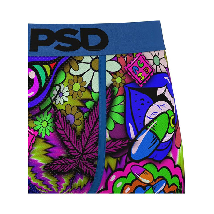 PSD Men's Multicolor Buzz Budz 7 Inch Inseam Moisture-Wicking 4-Way Stretch Boxer Briefs Large Underwear - 424180089-MUL-L