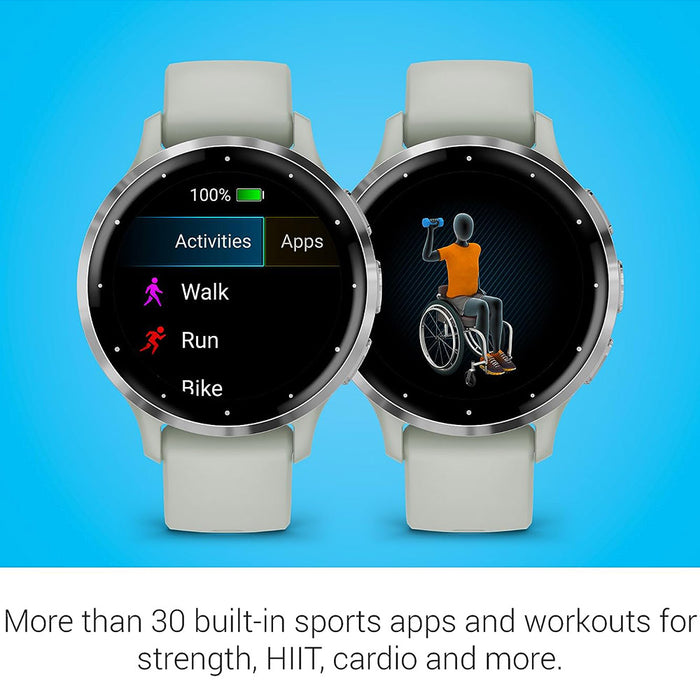 Garmin Venu 3S Sage Gray AMOLED Display Advanced Health and Fitness Features Up to 10 Days of Battery GPS Smartwatch - 010-02785-01