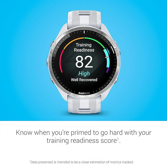 Garmin Forerunner 265 Running Smartwatch, Colorful AMOLED Display, Training  Metrics and Recovery Insights, Whitestone and Tidal Blue 