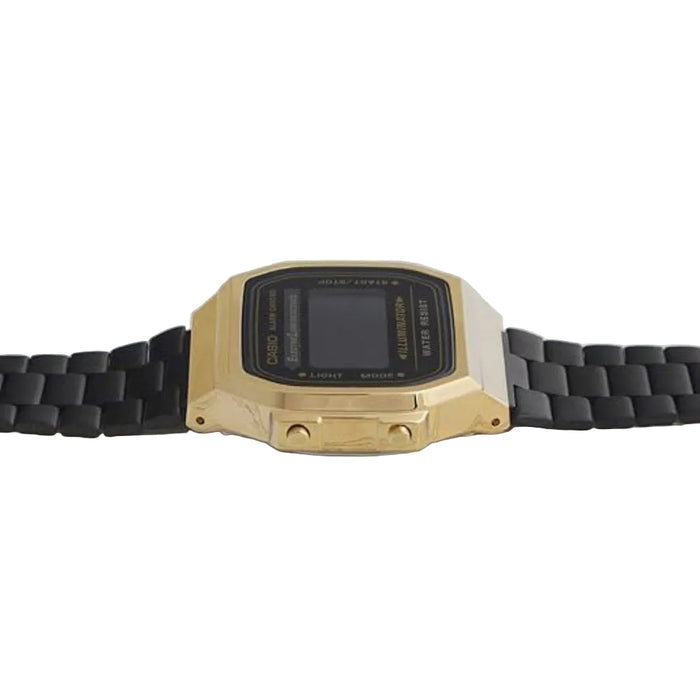 Casio Unisex Black Dial Black Stainless Steel Band Digital Quartz Watch - A168WEGB-1BDF