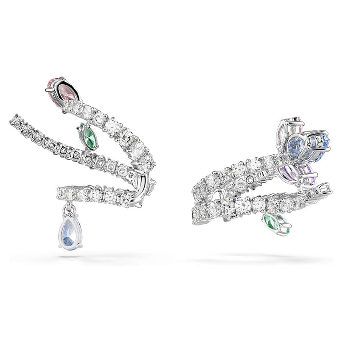 Swarovski Women's Multicolor With Mixed Cuts Crystals In Rhodium Finish  x Ariana Grande Dragonfly Motif Ear Cuffs - 5749184