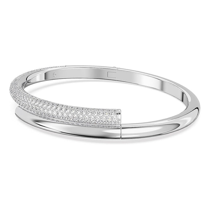 Swarovski Women's Rhodium Finish, Medium Crystal Dextera Bangle Bracelet - 5670252