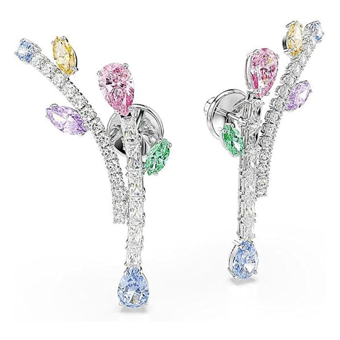 Swarovski Women's Multicolor With Mixed Cuts Crystals In Rhodium Plated Ariana Grande x Drop Earrings - 5737426