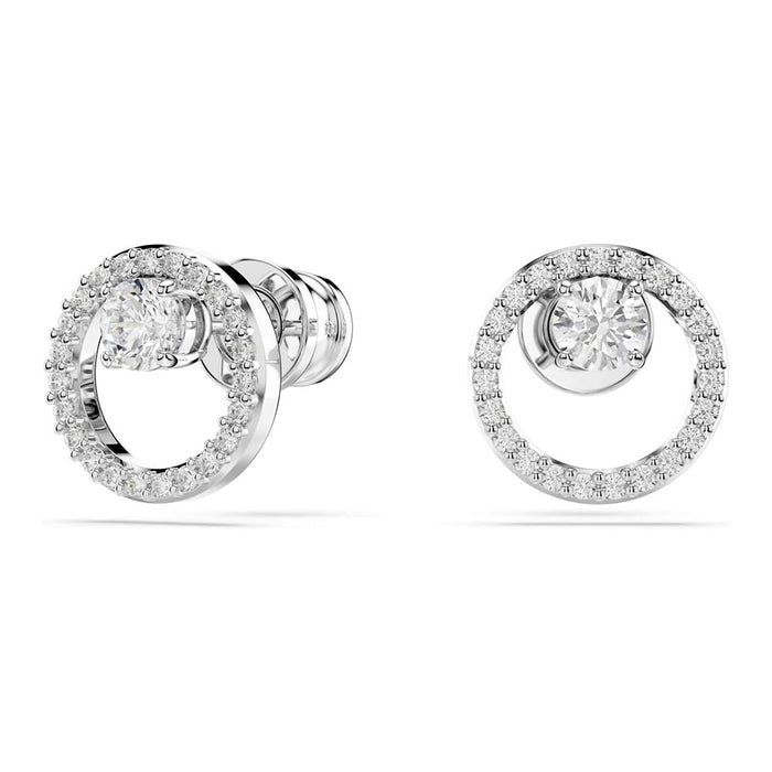 Swarovski Women's White Constella Crystal on a Rhodium Finish Jewelry Collection Stud Earrings - 5692262