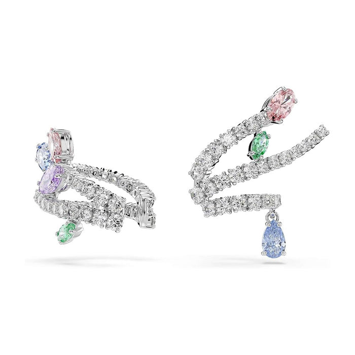 Swarovski Women's Multicolor With Mixed Cuts Crystals In Rhodium Finish  x Ariana Grande Dragonfly Motif Ear Cuffs - 5749184