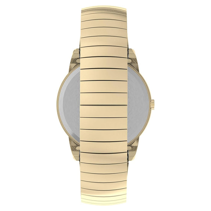 Timex Men's White Dial Gold-Tone Tapered Expansion Band 35mm Easy Reader Quartz Watch - T2H301