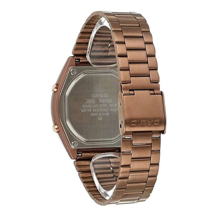 Casio Women's Rose Gold Dial Stainless Steel Band Digital Japanese Quartz Watch - B640WC-5ADF(2)