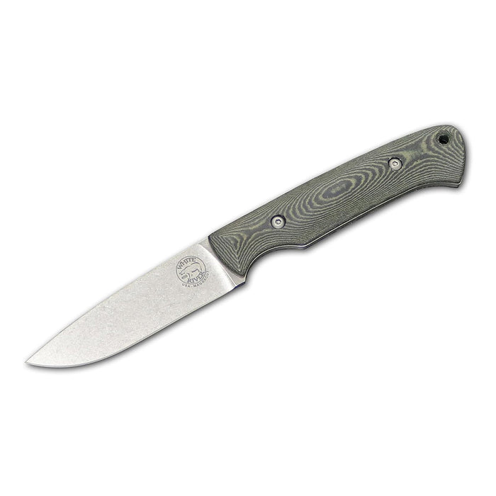 White River	Olive Drab Plastic Handle Silver Knives Drop Point CPM MagnaCut Stonewashed Blade Knife - WRHNT-LBO-MAG