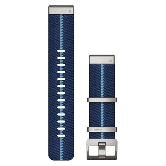 Garmin Unisex Blue Nylon 22 MM QuickFit Jacquard-weave Watch Band - 010-13225-10